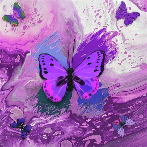 Purple Butterfly Painting By Kimberly Leclaire Pixels