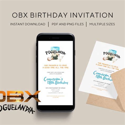 Digital Birthday Invitation Outer Banks Etsy