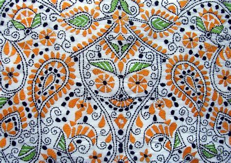 Kantha Embroidery 1 Индийская вышивка Вышивка Дизайн ткани