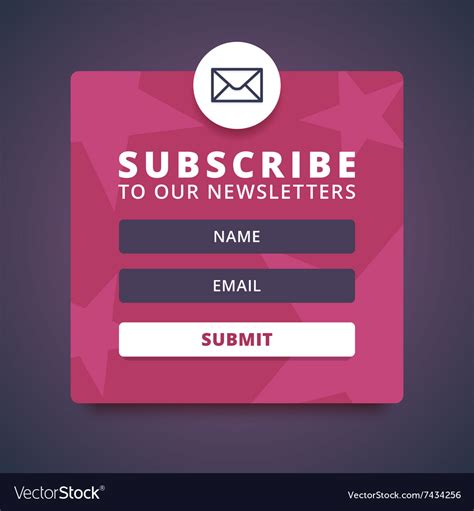 Subscribe To Our Newsletter Form Royalty Free Vector Image