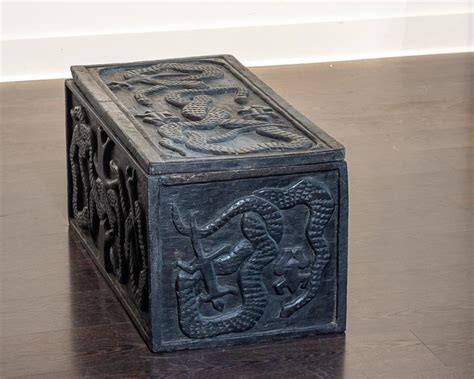 Lot A Large African Carved Wood Storage Box 15 12 X 31 X 16 34 In