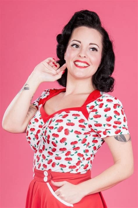 50s Elyse Cherry Top In White