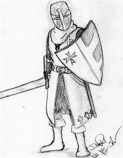 Knight Drawing Pencil Sketch Colorful Realistic Art Images