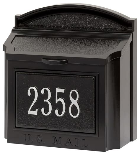 whitehall custom wall mount aluminum mailbox with address transitional mailboxes by