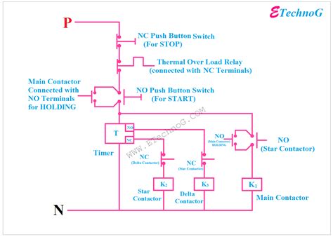 Star Delta Starter Power Diagram
