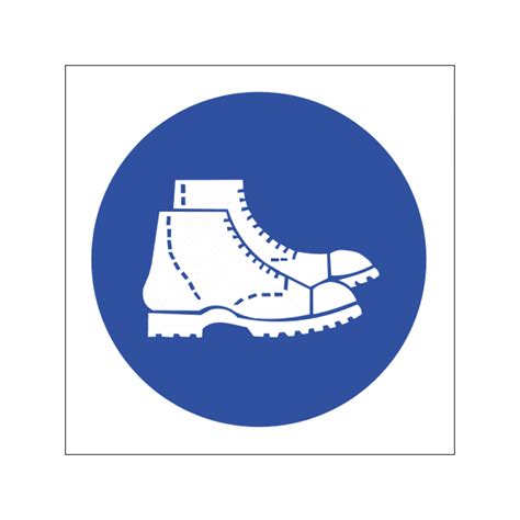 Wear Safety Shoes Required Boot Symbol Sticker Label Ppe