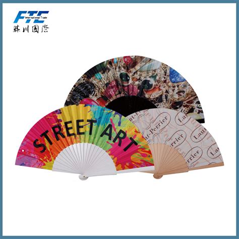 Wholesale Folding Hand Fans Custom Promotional Polyester Hand Fan