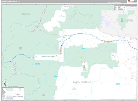Clear Creek County Co Wall Map Premium Style By Marketmaps