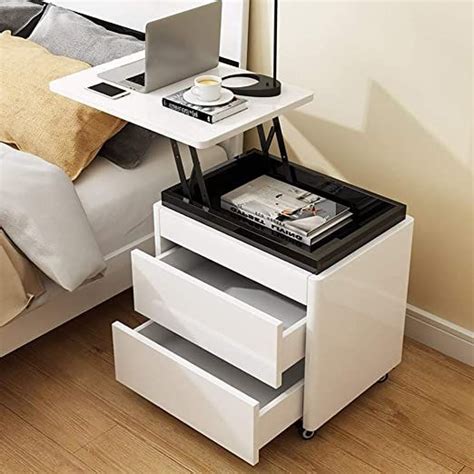 Touch device users, explore by touch or with swipe gestures. Nightstand with Swivel Top Multifunctional Lift Bedside ...