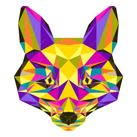 Premium Vector Polygonal Triangle Geometric Fox Portrait Isolated On