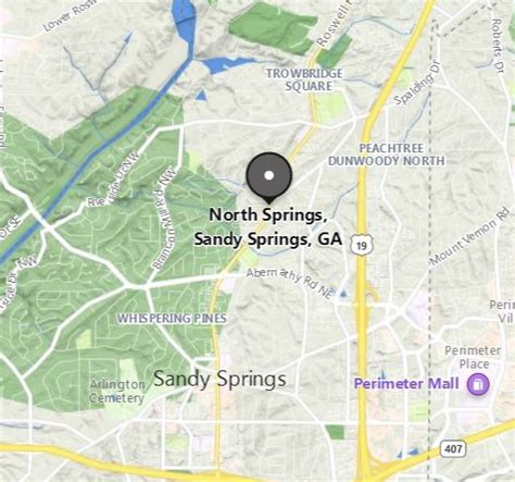 North Springs Sandy Springs Georgia Area Map More