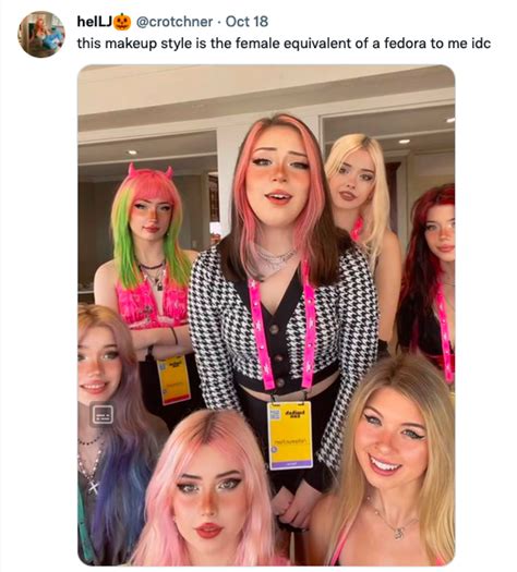 E Girl Makeup Fedora Pink Nose E Girl Makeup Know Your Meme