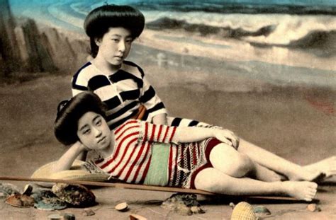 The Japanese Swimwear Models Of 1868 Retouched Photos Show 19th Century Bikinis Daily Mail Online