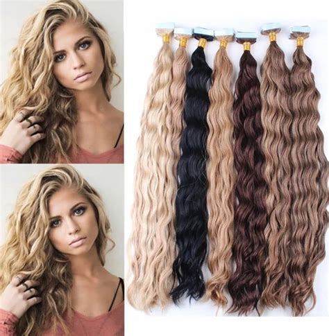 Tape In Curly Hair Extensionshuman Hair Extensionslong Curly
