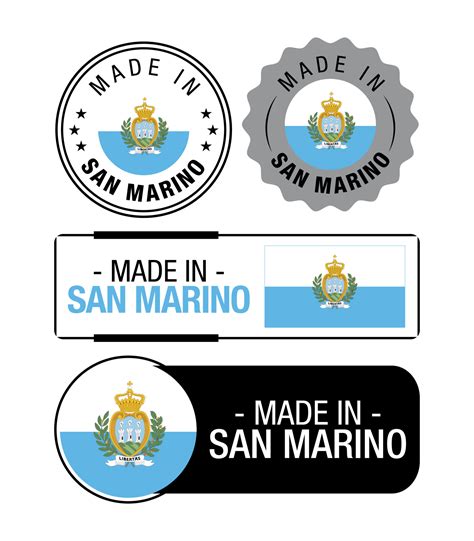 Set Of Made In San Marino Labels Logo San Marino Flag San Marino