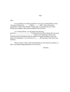 Invitation letter for visiting family ireland : Sample Letter of Invitation to Visiting Professors ...