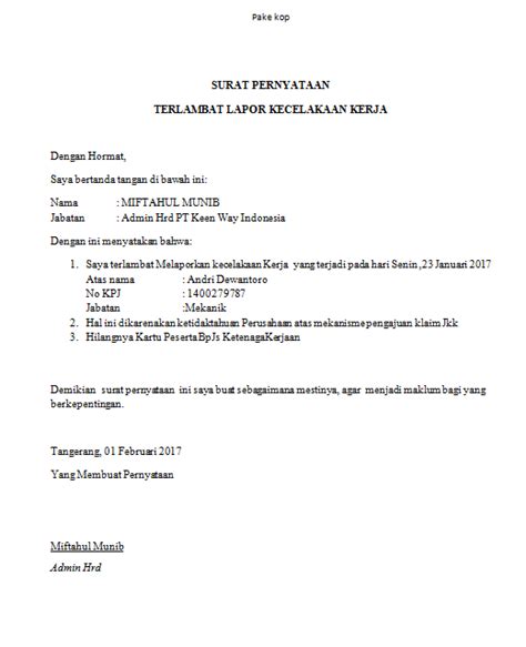 Contoh surat izin tidak masuk sekolah karena menghadiri acara pernikahan saudara. Surat Pernyataan Tidak Menuntut Jabatan - Hal