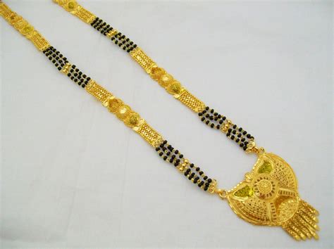 Wedding 22k Gold Plated Mangalsutra Necklace Indian Hindu Traditional