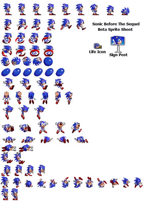 Sonic Before The Sequel Beta Sprite Sheet By Winstontheechidna On