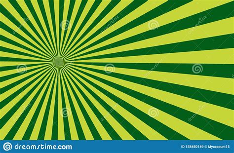 Green Background With Retro Rays Color Abstract Ray Star Burst