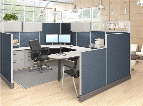 The Office Leader U Shape Powered Privacy Cubicle Desk Workstation