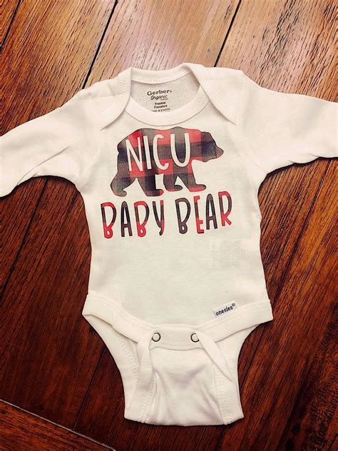 Nicu Baby Bear Peace Out Nicu Nicu Baby Onesie Nicu Etsy Baby