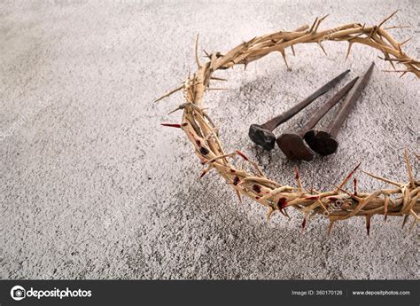 Jesus Christ Crown Of Thorns With Three Nails Religion Background