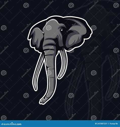 Elephant Head Mascot Stock Vector Illustration Of Print 247087231