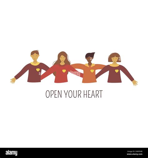 People hugging. Solidarity men and women embrace. Open your heart