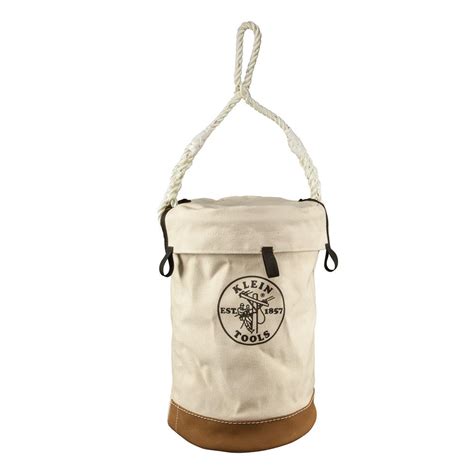 Klein Tools Leather Bottom 17 In Canvas Tool Bucket With Top 5104vt