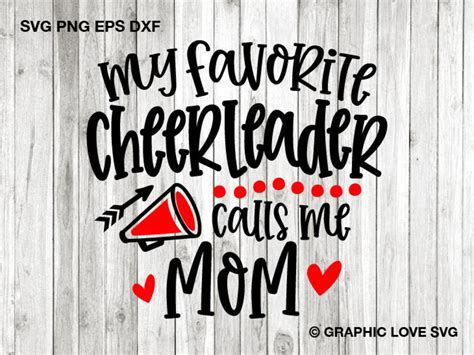 Cheerleader Mom Svg My Favorite Cheerleader Calls Me Mom Svg Etsy