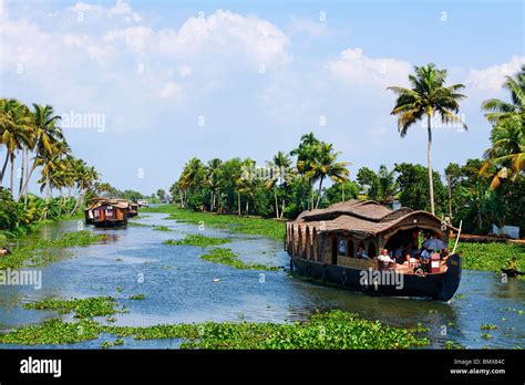 Houseboats On The Kerala Backwaters Kerala India Stock Photo Alamy