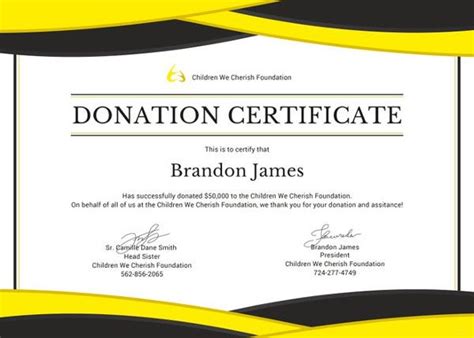 Donation Certificate Template 8 Free Word Pdf Documents Download