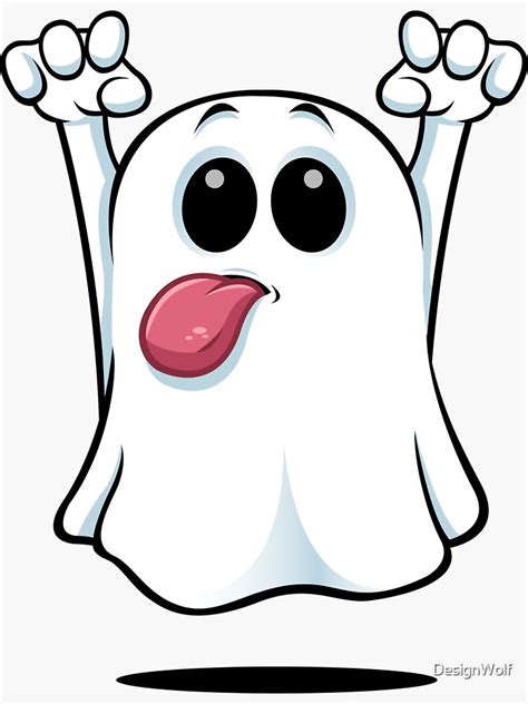 Cartoon Ghost Sticking His Tongue Out Sticker For Sale By