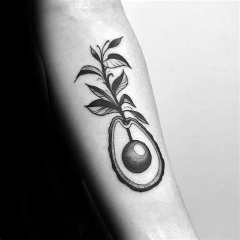 Avocado tattoos can be subtle and small with minimalistic black lines and dotwork, or they can be enlarged into a bright and fruitful avocado tree. 60 Avocado Tattoo Designs For Men - Fruit Ink Ideas