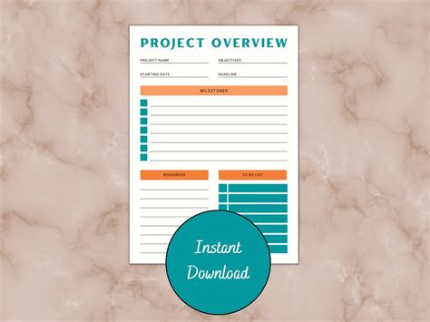 Project Planner Printable Planner Project Management Etsy