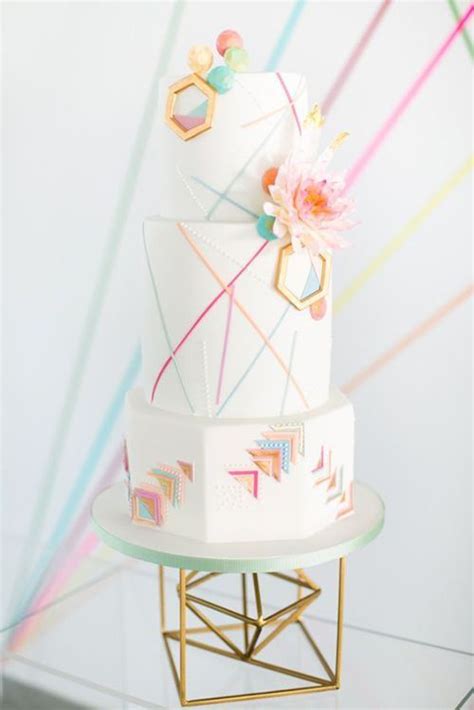 These Geometric Wedding Cakes Will Totally Amaze Your Guests