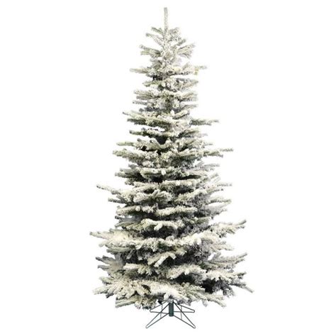 9ft Prelit Slim Christmas Tree Heavy Flocked