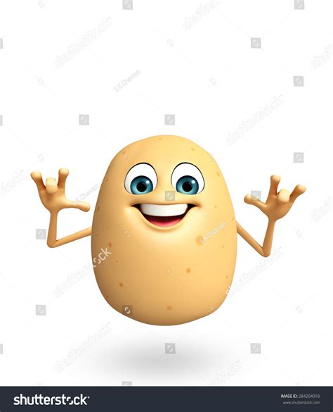 3d Rendered Illustration Potato Cartoon Character Stock Illustration