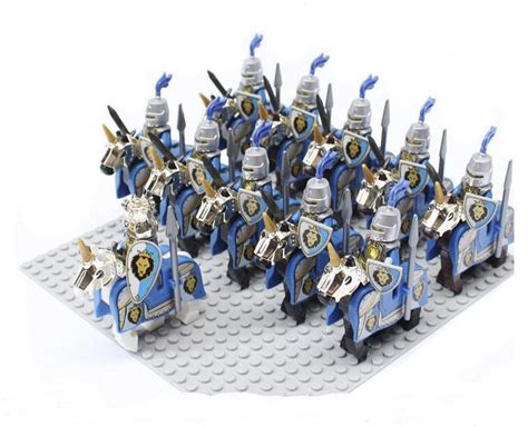 Medieval Knights Blue Dragon Cavalry Army Compatible Lego Minifigures