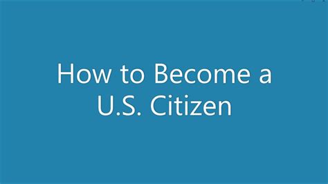 How To Become A Us Citizen Youtube