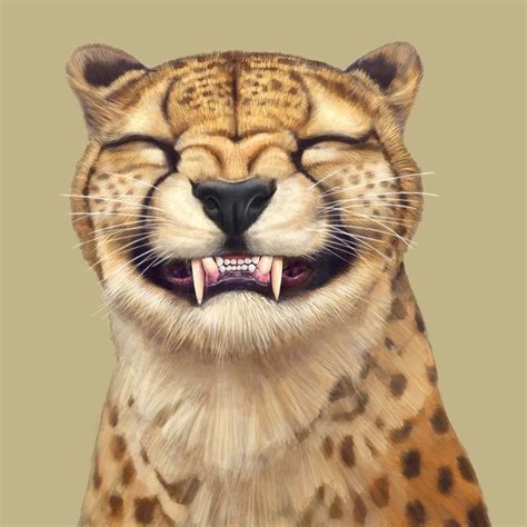 Cheetah 01 Smiling Cheetah Painting By Toh Eng Chai Saatchi Art