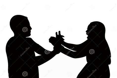 A Couple Fighting Silhouette Stock Illustration Illustration Of