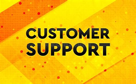 Customer Care Abstract Digital Banner Yellow Background Stock