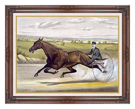 Currier And Ives Maud S Trotter Race Horse 12x16 Framed Art Canvas