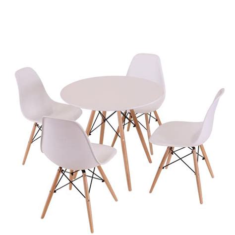 This influence on the world of furniture is perhaps no more obvious than in their range of classics eiffel chairs. Scandinavian Eiffel Table and 4 Chairs Set - White - IWOOT UK