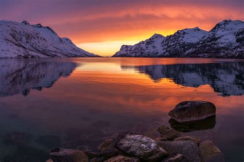 Sunset In Ersfjordbotn Norway By John A Hemmingsen 1600x1066