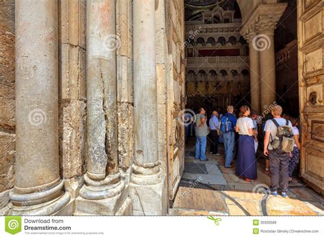 Pillars At The Entrance To Church Of The Holy Sepulchre Editorial