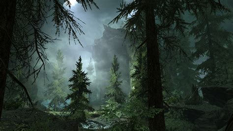 The Elder Scrolls V Skyrim Cave Trees Video Games Screen Shot Rpg