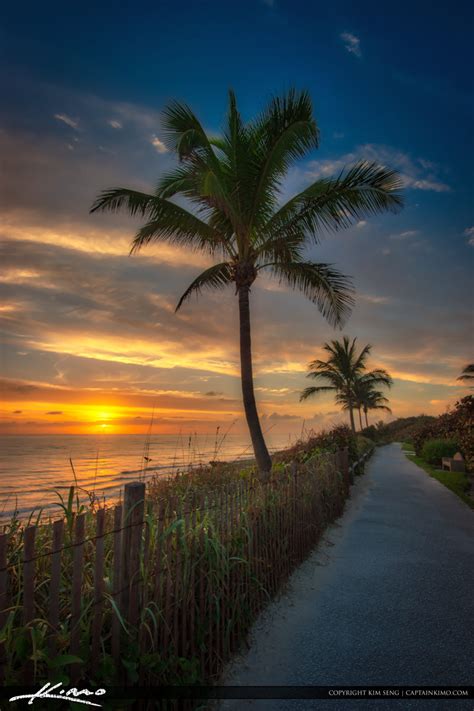 Sunrise At Coral Cove Park Coconut Tree Royal Stock Photo